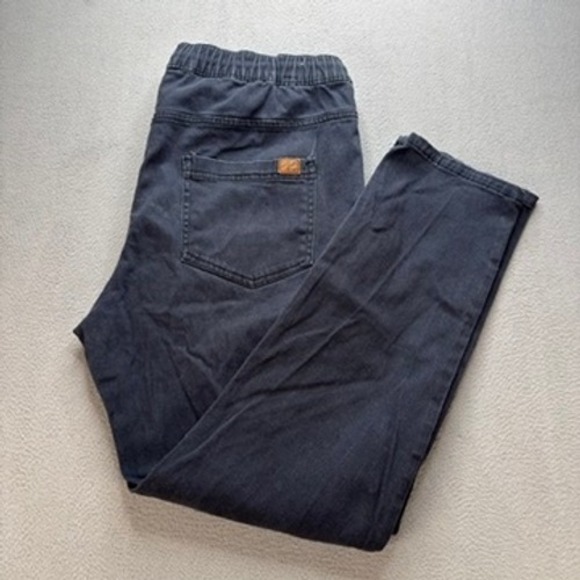Roxy Pants - Roxy Oceanside Beach Pant Straight Leg Relaxed Fit Large Black Elastic Waistband